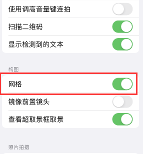 左贡苹果手机维修网点分享iPhone如何开启九宫格构图功能 